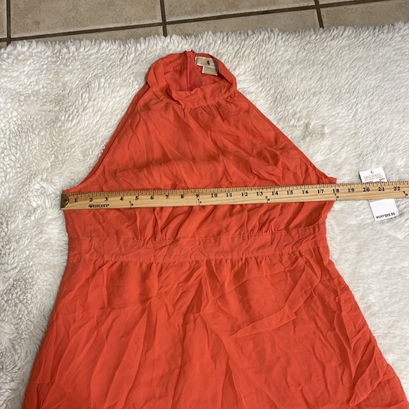 NWT Michael Kors Women's Coral Silk Sleeveless Shirt, Size 12 - Picture 7 of 8